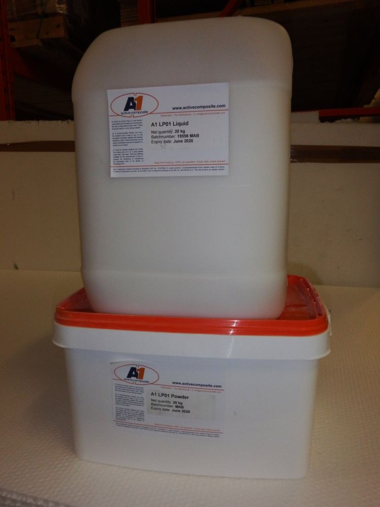 Kit résine acrylique grise 60 kg LP01 (20 kg résine + 40 kg poudre)