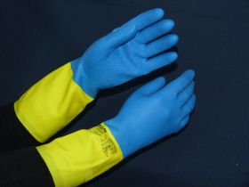 Gants latex semi épais modèle Duo Mix (0