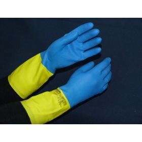 Gants latex semi épais modèle Duo Mix (0