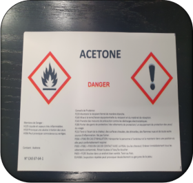 Etiquette adhésive "acétone" (x10)