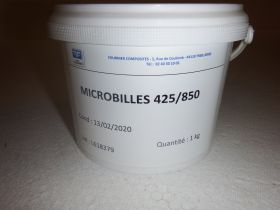 Charge microbilles de verre 425/850 microns en seau de 1kg